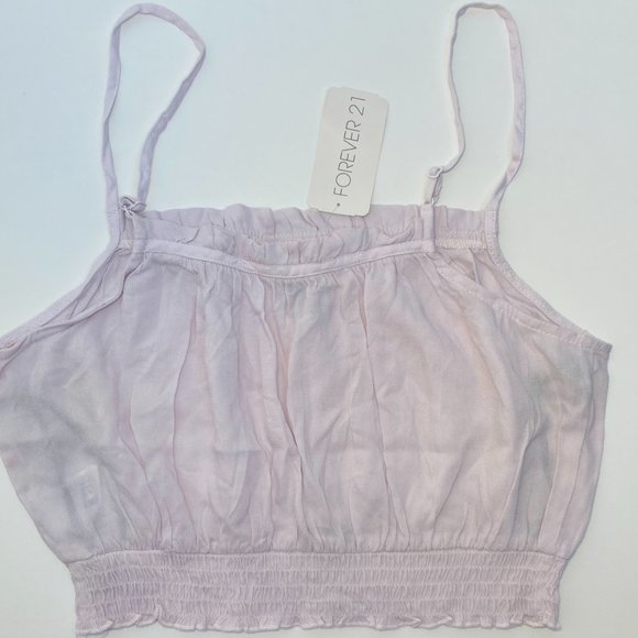 NWT Forever 21 Light Crop Top Seashell Pink - Picture 2 of 3